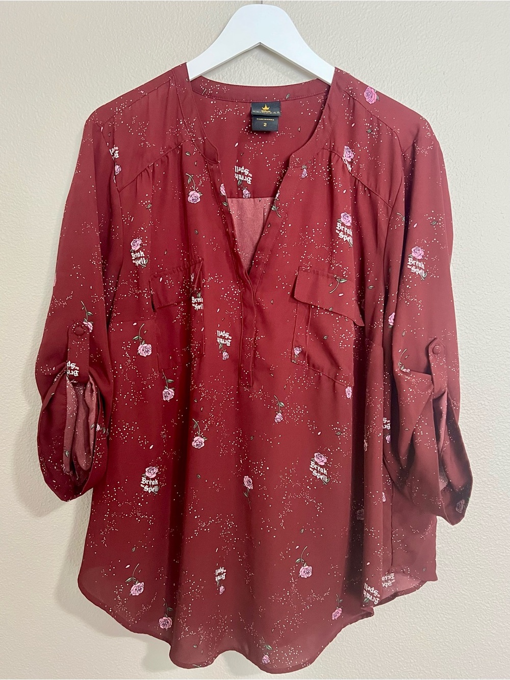 Torrid Disney Beauty and the Beast "Break the Spell" Harper Georgette Blouse